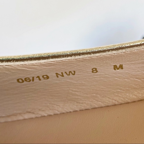 •STUART WEITZMAN• Gabby Gold Leather Ballet Flats - Picture 14 of 16